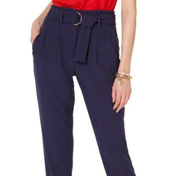 MICHAEL KORS NEW Women's Navy Paperbag Pants - Picture 1 of 2